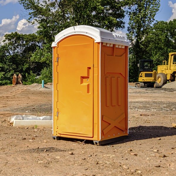 how often are the porta potties cleaned and serviced during a rental period in Richwoods